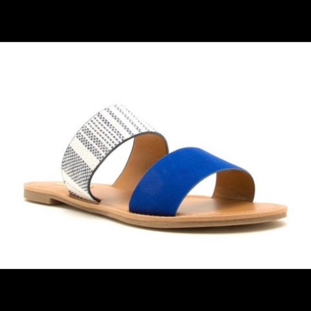 NIB Blue Patterned Slides - Picture 2 of 4